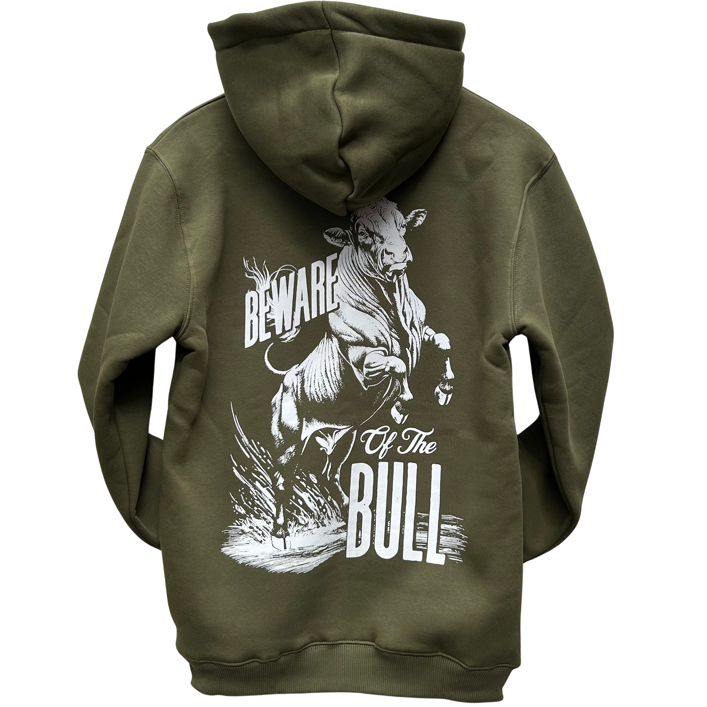 FED Hoodie With 'Beware of the Bull' Back Print - Green
