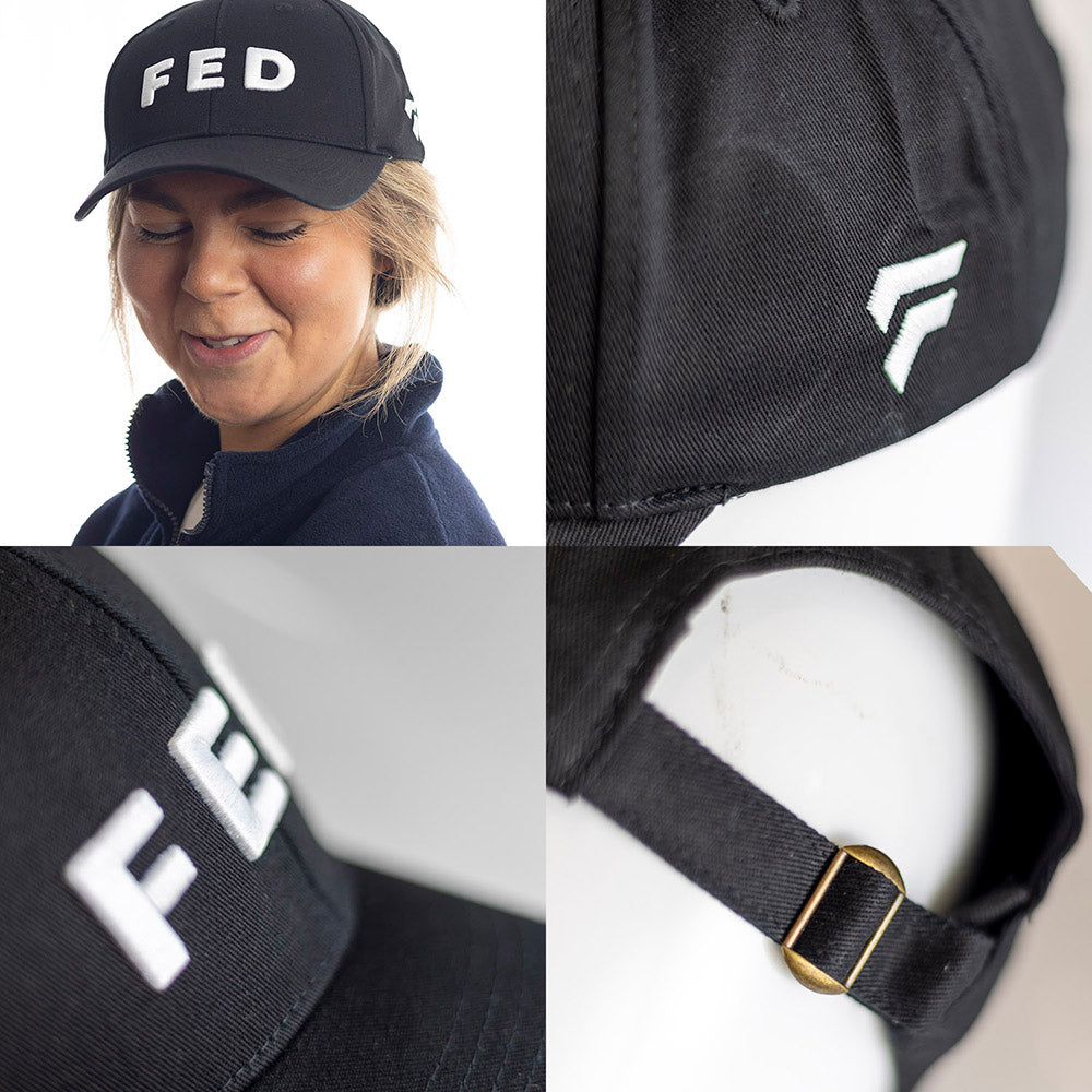 FED Baseball Cap in black with White Logo