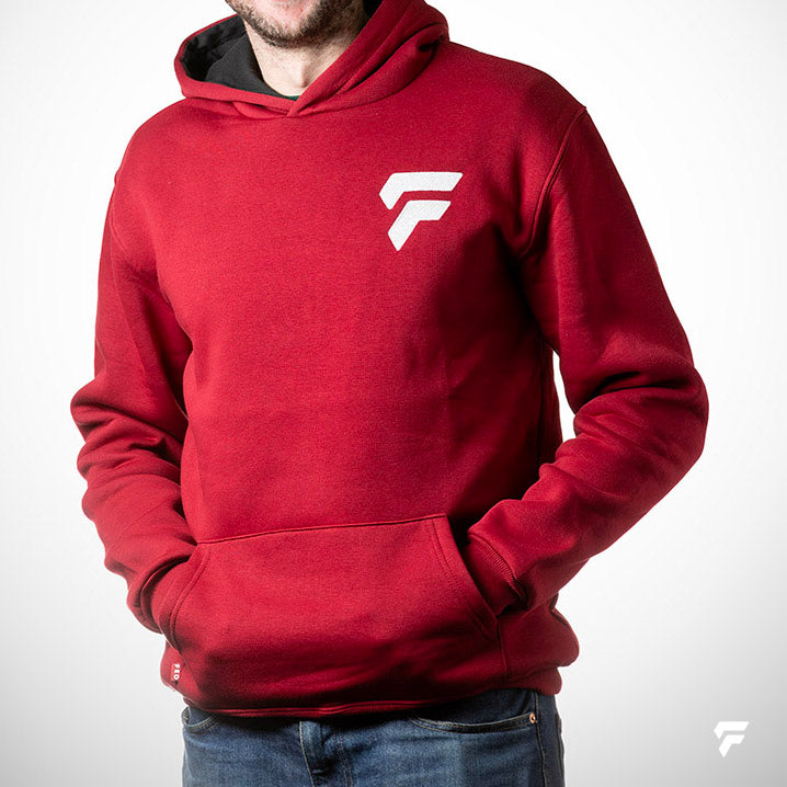 FED Unisex Pullover Hoodie in Red
