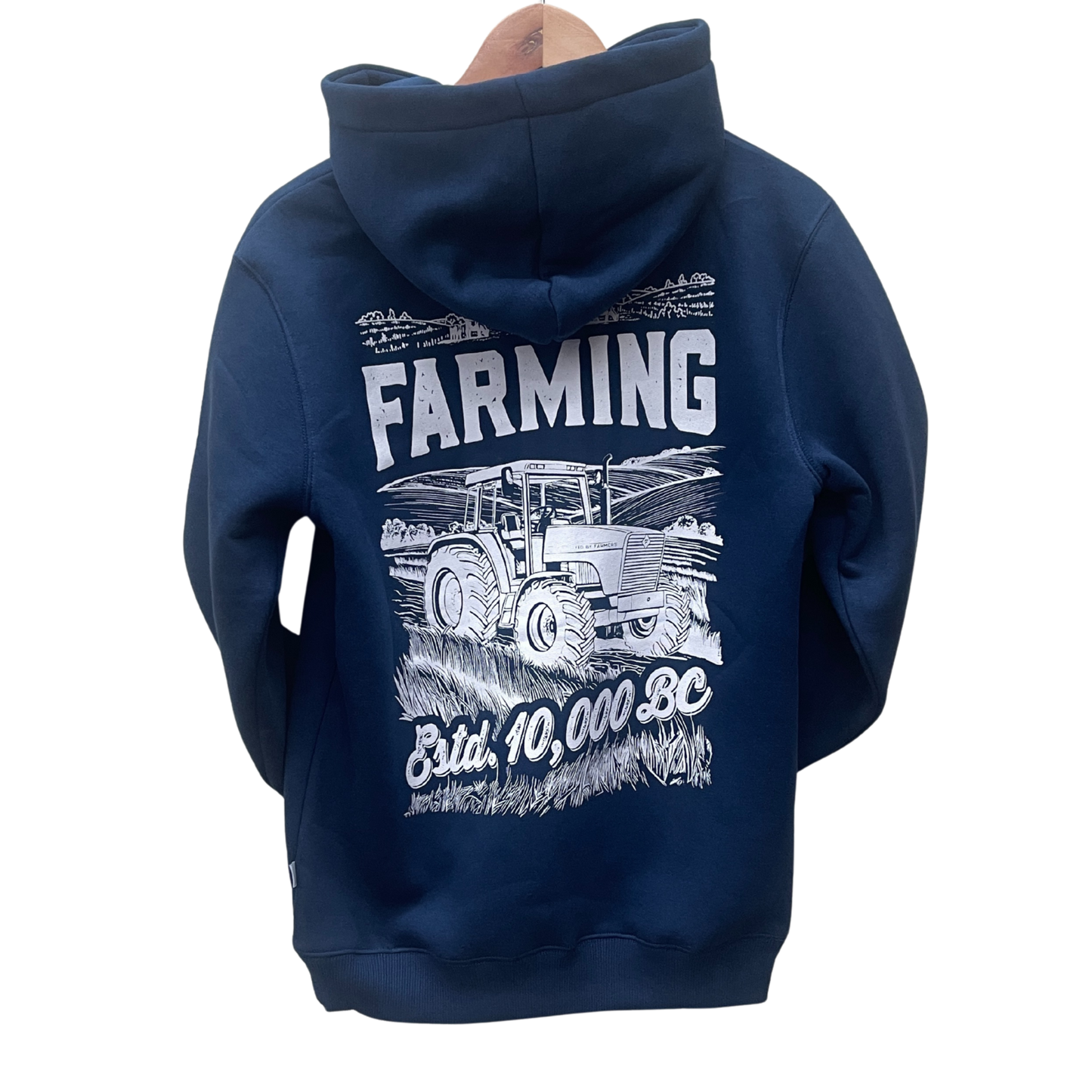 FED Hoodie With 'Farming est 10,000 BC' Back Print - Blue