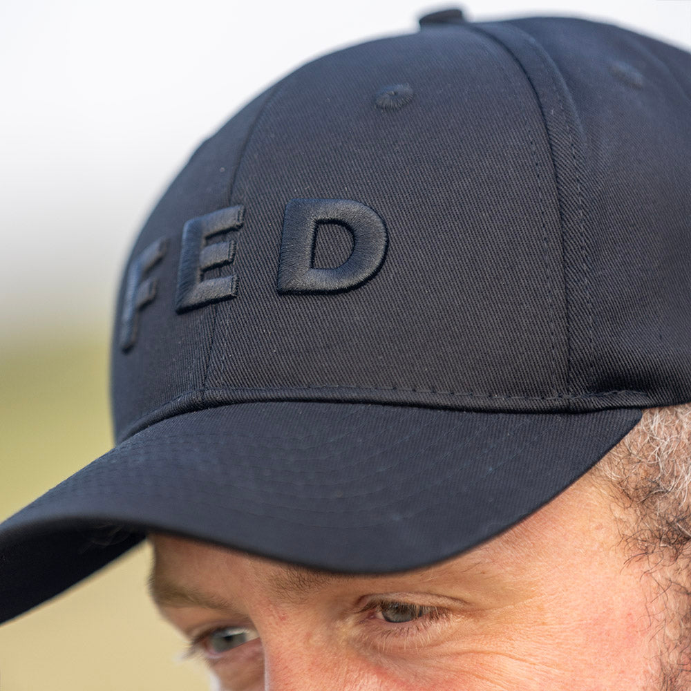 FED Baseball Cap in Black with Black Logo