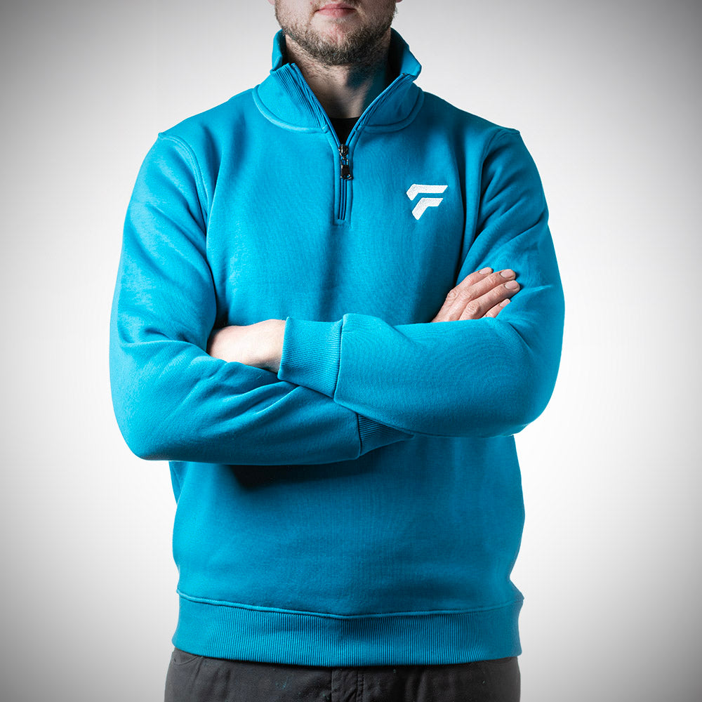 FED 1/4 Zip Jumper in Aqua Blue