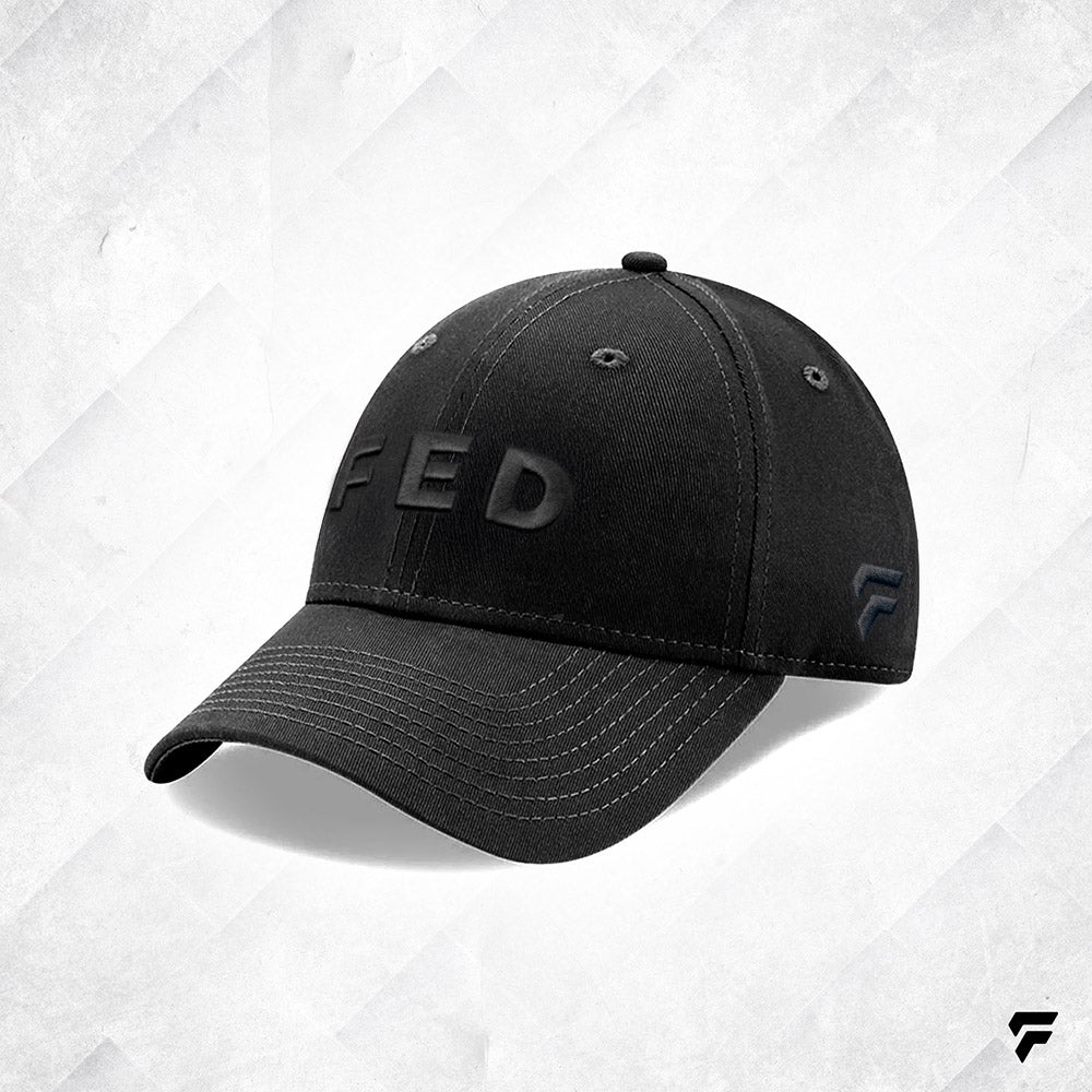 FED Baseball Cap in Black with Black Logo