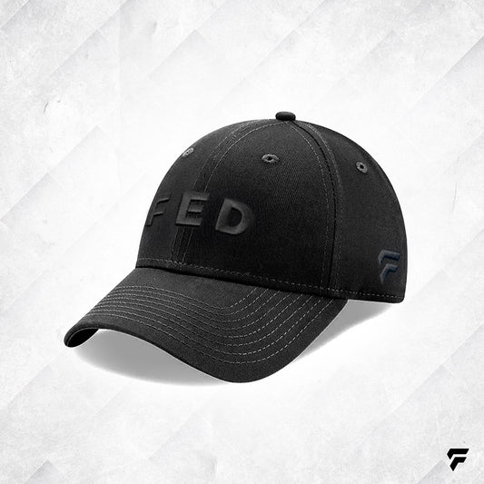 FED Baseball Cap in Black with Black Logo