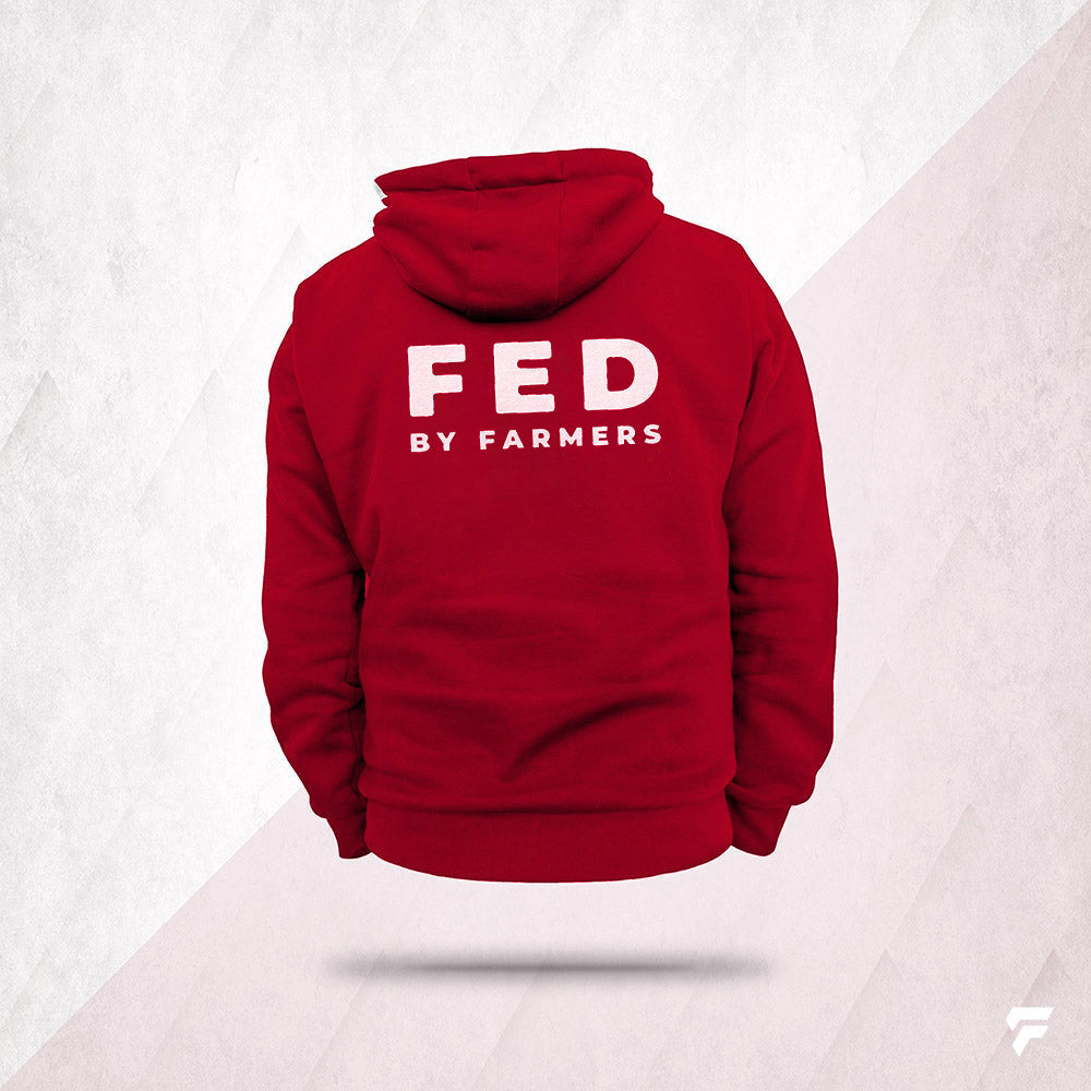 FED Unisex Pullover Hoodie in Red