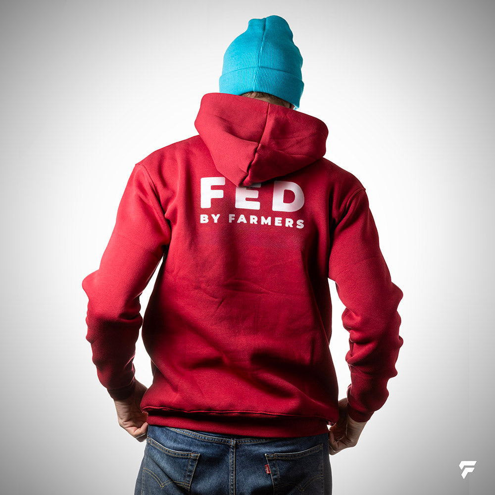 FED Unisex Pullover Hoodie in Red