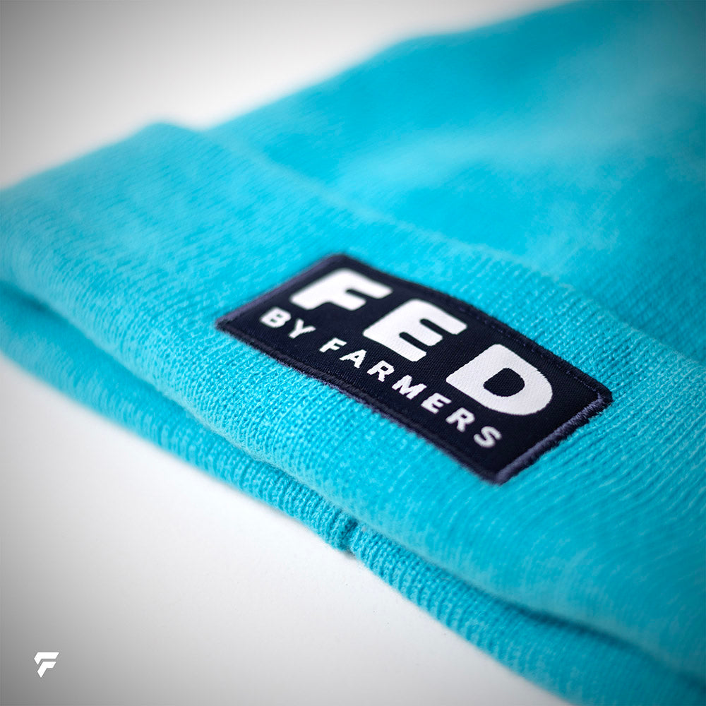 FED Beanie in Aqua Blue