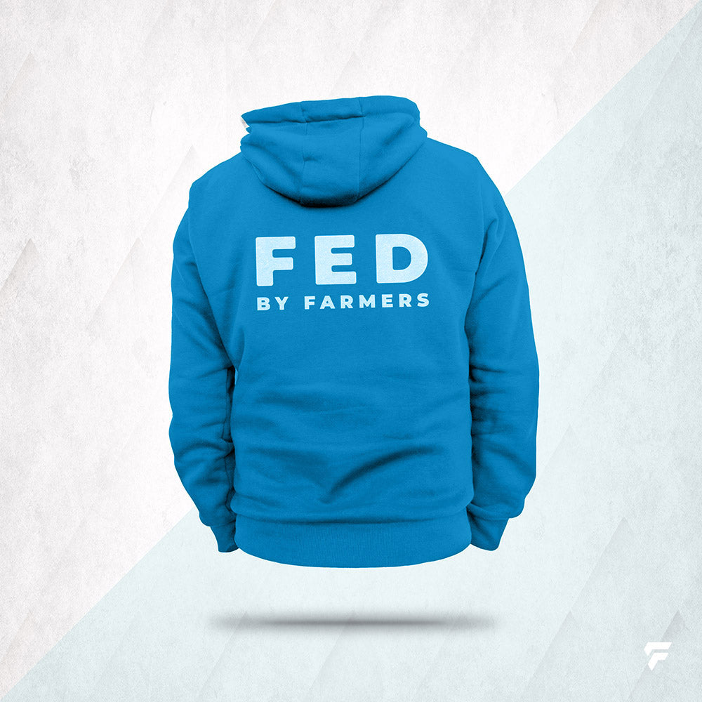 FED Unisex Pullover Hoodie in Aqua Blue