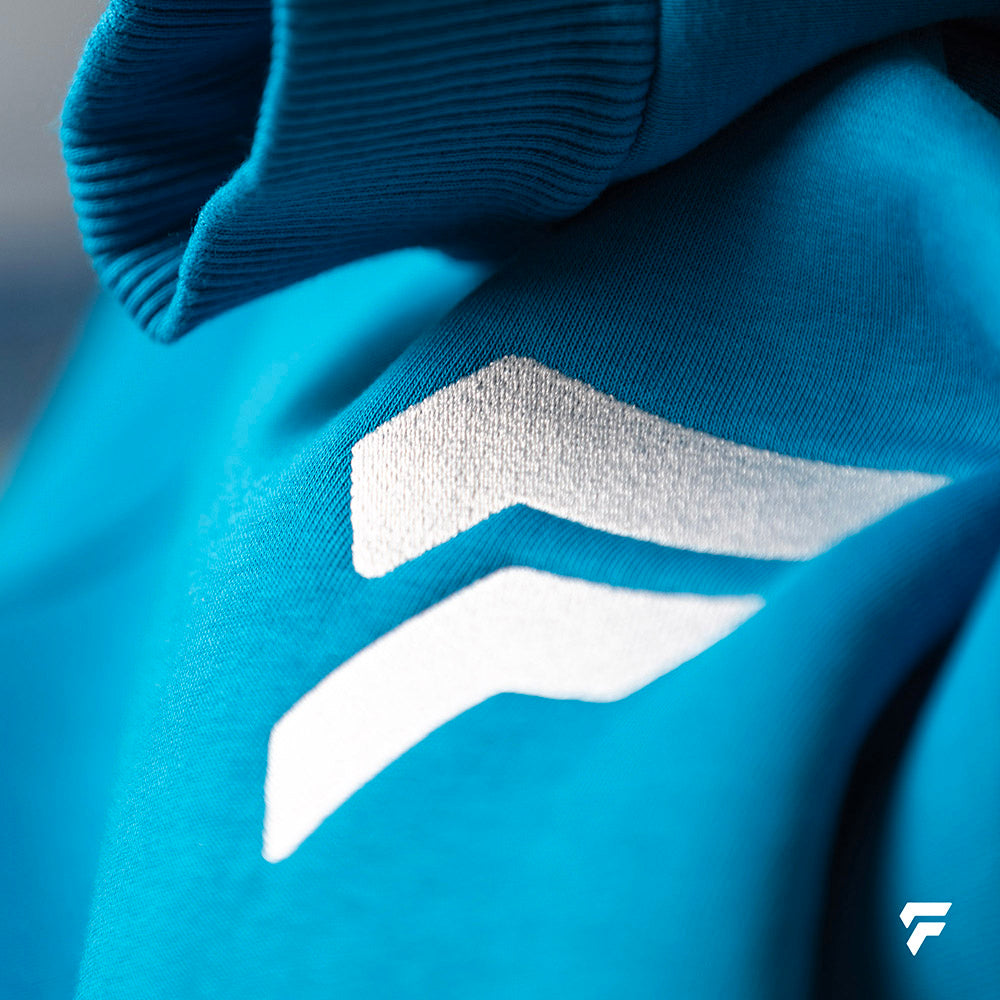 FED Unisex Pullover Hoodie in Aqua Blue